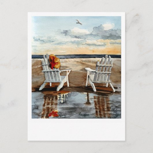 Carte Postale Soirée à la plage (Devant)