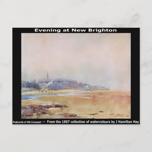 Carte Postale Soirée à New Brighton, Wirral. (Devant)