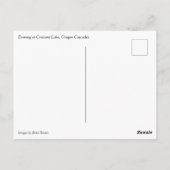 Carte Postale Soirée au lac Crescent, Oregon (Dos)