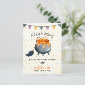 Carte Postale Soirée Baby shower d'Halloween à l'aquarelle (Debout devant)