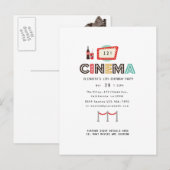 Carte Postale Soirée Cinéma Rétro d'Anniversaire (Devant / Derrière)