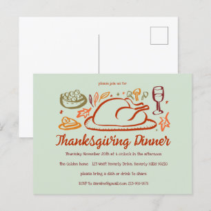 Carte Postale Soirée d'Action de grâces Whimsgiving Friendsgivin