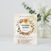 Carte Postale Soirée d'Amabilité Thanksgiving Tournesol d'automn (Debout devant)