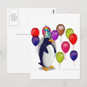 Carte Postale Soirée d'anniversaire de Penguin (Devant / Derrière)