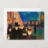 Carte Postale Soirée dans la rue Karl Johan (1892) (Devant / Derrière)