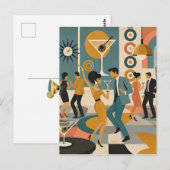 Carte Postale Soirée de danse de cocktail Martini Hippie du mili (Devant / Derrière)