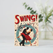 Carte Postale Soirée de danse swing vintage (Debout devant)