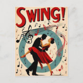 Carte Postale Soirée de danse swing vintage (Devant)
