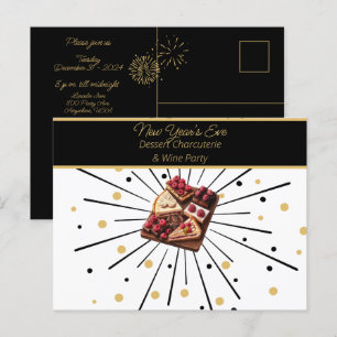 Carte Postale Soirée de desserts et de vins pour le réveillon du