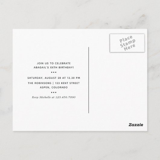 Carte Postale Soirée de mode pour filles (Dos)