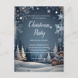 Carte Postale Soirée de Noël d'hiver