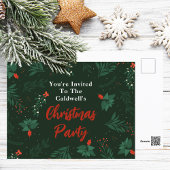 Carte Postale Soirée de Noël Vert Mistletoe Custom