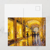 Carte Postale Soirée de ville pluvieuse impressionniste avec ref (Devant / Derrière)