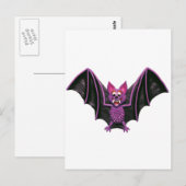 Carte Postale Soirée d'Halloween Cute Bat (Devant / Derrière)