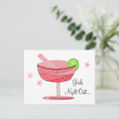 Carte Postale Soirée Filles Boisson Rose (Debout devant)