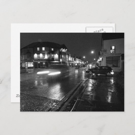 Carte Postale Soirée humide, chemin Salisbury Cardiff (3) (Devant / Derrière)