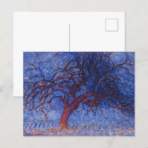 Carte Postale Soirée : L'arbre rouge (1910) par Piet Mondrian