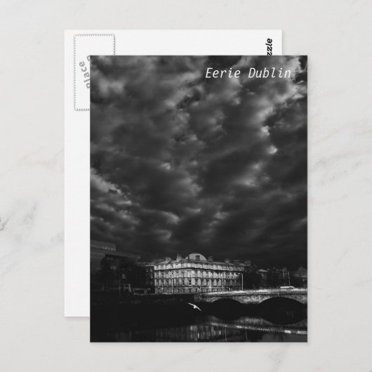 Carte Postale Soirée nuageuse à Dublin (Devant / Derrière)