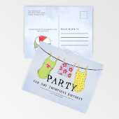 Carte Postale Soirée Piscine en maillot coloré