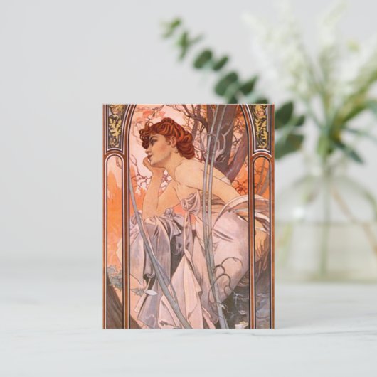 Carte postale Soirée rêveuse d'Alphonse Mucha (Debout devant)