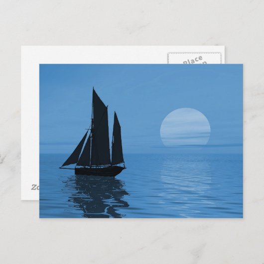 Carte Postale Soirée sur l'océan (Devant / Derrière)