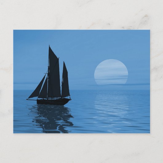 Carte Postale Soirée sur l'océan (Devant)