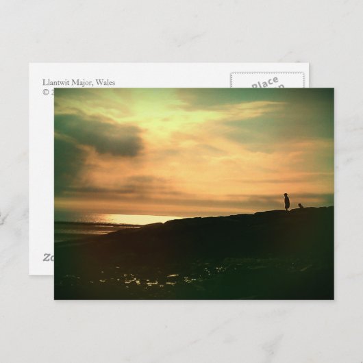 Carte Postale Soirée tranquille sur la plage (Devant / Derrière)