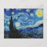 Carte Postale Soirée Van Gogh Starry. Impressionnisme art vintag<br><div class="desc">Carte postale Van Gogh "La nuit étoilée".</div>