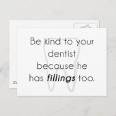Carte Postale Sois gentil avec ton dentiste ! (Devant / Derrière)