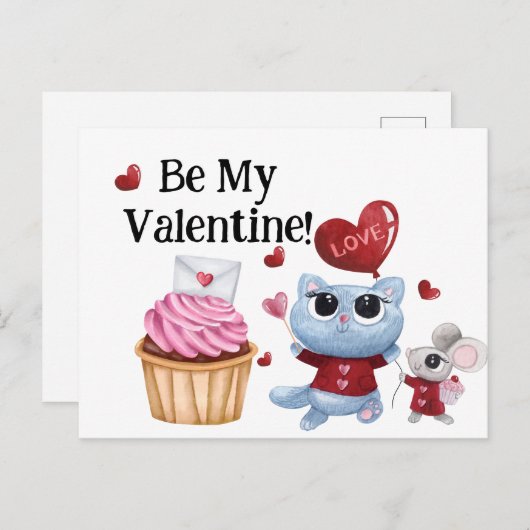 Carte Postale Sois ma Saint Valentin (Devant / Derrière)