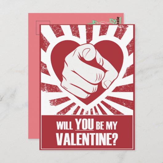 Carte Postale Sois ma Saint Valentin (Devant / Derrière)