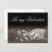 Carte Postale Sois ma Saint-Valentin - jeune femme menteuse (Devant / Derrière)