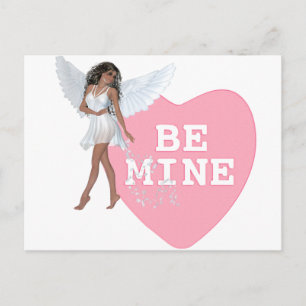 Carte Postale Sois Mien Ange aux Cheveux Noirs Design de Bonbons