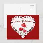 Carte Postale Sois Mon Coeur de Fleur de Pavot Rouge Valentine (Devant / Derrière)