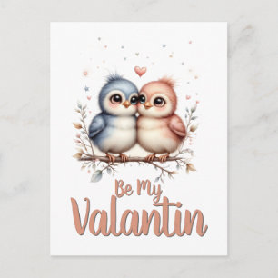Carte Postale Sois mon Valentin – Jolies tourterelles d'amour po