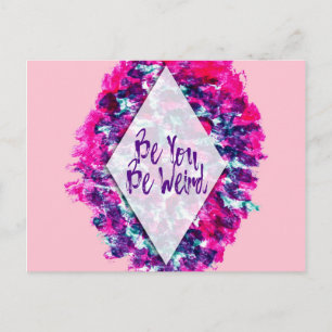 Carte Postale Sois-Tu Formidable Typographie Pink Purple Aquarel