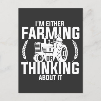 Carte Postale Soit je fais de l'agriculture, soit je pense à ça