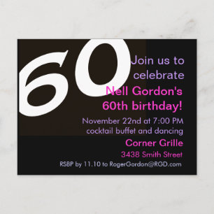 Carte Postale Soixante-dixième anniversaire de fête Invitation 6
