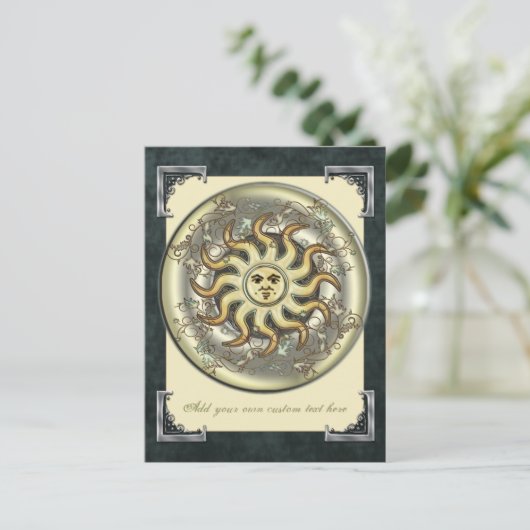 Carte postale solaire céleste (Debout devant)