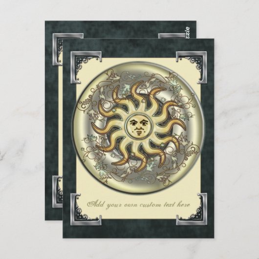 Carte postale solaire céleste (Devant / Derrière)