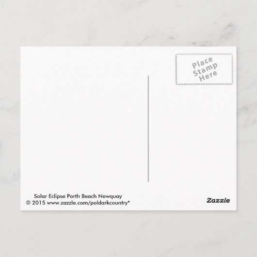 Carte Postale Solar Eclipse 2015 Cornwall Angleterre (Dos)