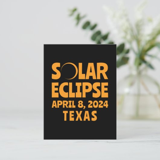 Carte Postale Solar Eclipse 2024 Texas (Debout devant)