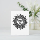 Carte Postale Solar Visage Sigil – Black Sun Emblem Tee (Debout devant)