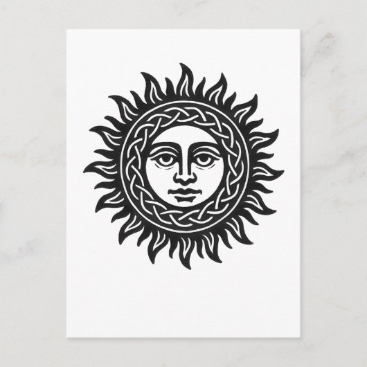 Carte Postale Solar Visage Sigil – Black Sun Emblem Tee (Devant)