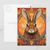 Carte Postale Solarpunk Bunny aux yeux Brown (Devant / Derrière)