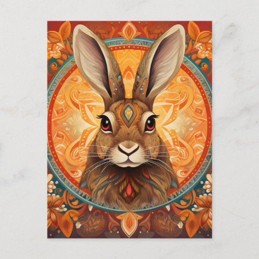 Carte Postale Solarpunk Bunny aux yeux Brown (Devant)