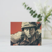 Carte Postale Soldat 2ème guerre mondiale (Debout devant)