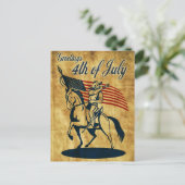 Carte Postale Soldat de cavalerie américain à cheval drapeau vin (Debout devant)