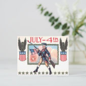 Carte Postale Soldat de guerre révolutionnaire Bouclier du drape (Debout devant)