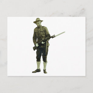 Carte Postale Soldat Doughboy de la Première Guerre mondiale vin